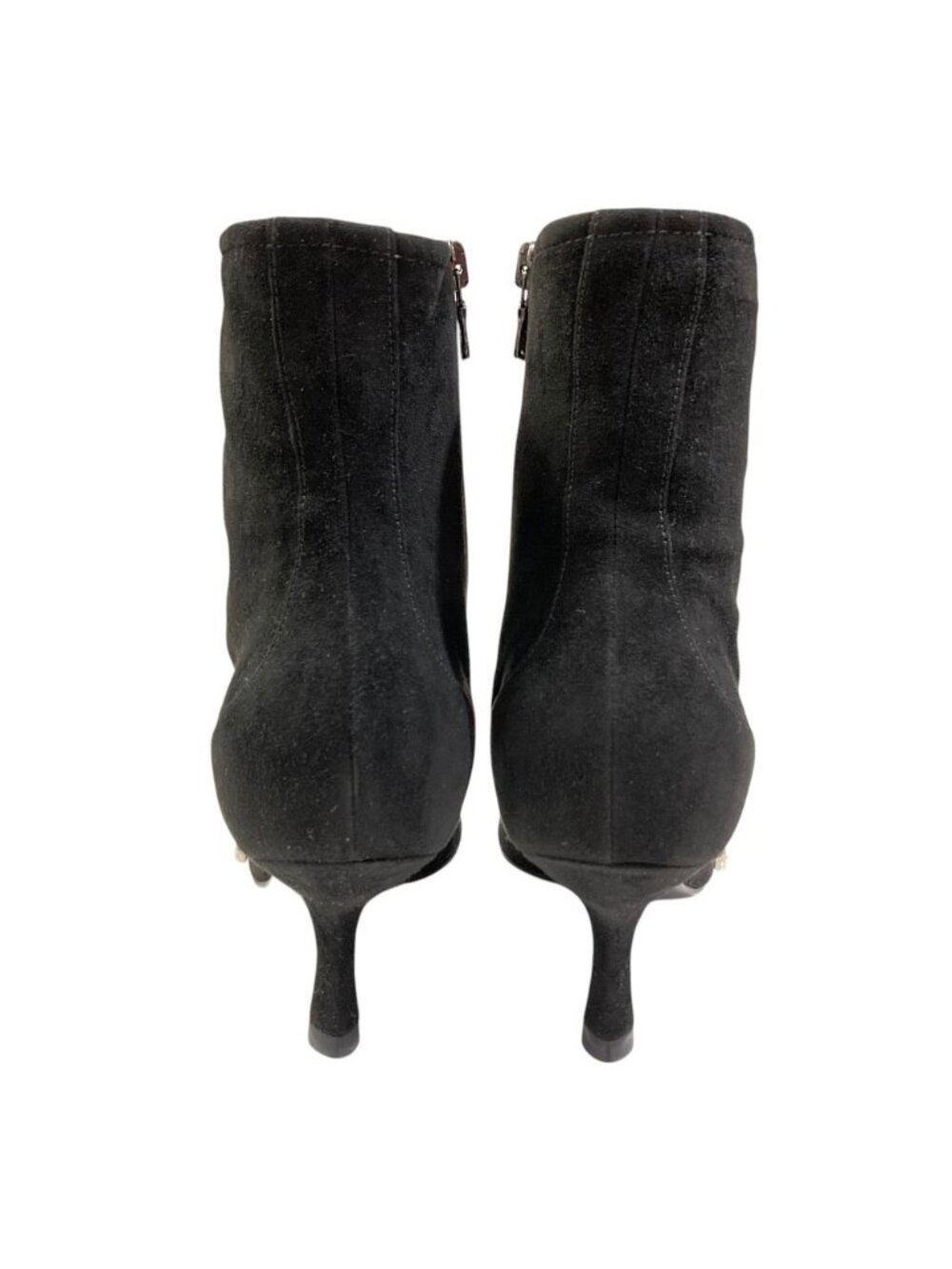 Prada Pointed Toe Suede Short Boots Black - Picture 6 of 14